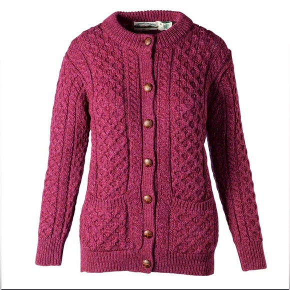 Kids Roots Canada Wool Blend Button Up Crew Neck Spring Cardigan Sweater - Picture 1 of 9